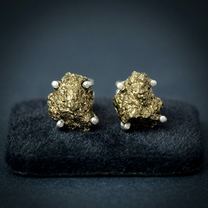 Latest Fashionable 925 Sterling <b>Silver</b> Peruvian Golden Pyrite <b>Stud</b> <b>Earrings</b> for Wedding Engagement Party - Product Image 2