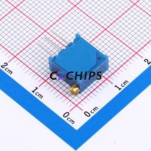 Resistencia Ajustable/Potenciómetro 3296X-102-3H, Componente de Orificio Pasante (THT)-3P, 9.5x4.8mm, Resistencia de 1kOhm, 10%, 500mW, 250ppm ℃ - Product Image 2