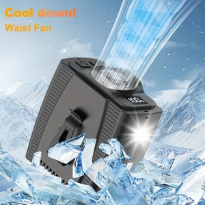 Portable Handheld Waist Fan with 8000mAh Lithium-Ion Battery & LED SOS <b>Light</b> Five-Speed Wind for Outdoor Use - Product Image 2