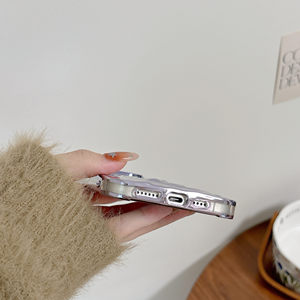 Custodia per Telefono 3D Plissettata con Effetto Rugoso per <span class=keywords><strong>iPhone</strong></span> <span class=keywords><strong>11</strong></span> 12 13 14 15 Pro, <span class=keywords><strong>Cover</strong></span> di Lusso Sottile con Glitter in Tinta Unita per <span class=keywords><strong>iPhone</strong></span> 16 Pro Max - Product Image 4