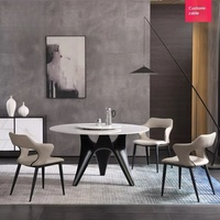 Ensemble table et chaises de salle à manger en marbre nordique, mobilier de maison moderne et simple, plateau tournant de luxe léger
