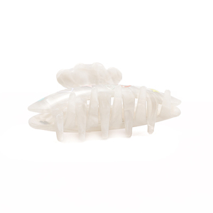 Barrette à cheveux en acétate en forme de bonbon kawaii de 9,5 cm, pince à mâchoire blanche, cœur, étoile, lignes gravées, couleur personnalisable, unisexe, douce pour les cheveux - Product Image 5