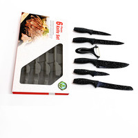 Meilleure vente couteaux tranchants boîte cadeau jeux de couteaux de cuisine ensemble de couteaux de Chef en acier inoxydable 6 pièces