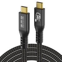 Kabel Data Thunderbolt 5 Dual Type C 80Gbps 16K 60HZ 240W PVC Kompatibel USB5.0 Thunderbolt 4 untuk Kamera Ponsel