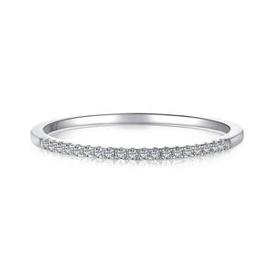 Anillo de Eternidad Minimalista Dylam, Chapado en Oro Rosa y Rodio, 1 mm, con Circonita Cúbica 5A, para Boda, Compromiso o Promesa - Product Image 1
