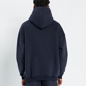 OEM Không Có Chuỗi Người Đàn Ông Màu Đen Của Hoodies Heavyweight Bông Lông Cừu Quá Khổ Áo Thun Áo Unisex Chất Lượng Tốt Tùy Chỉnh Áo - Product Image 2