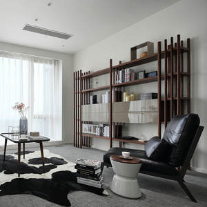 Grande libreria di legno francese verticale alta in legno nascosta della Cina barca libreria con cassetto TV scaffalatura libreria con porta a vetri - Product Image 4