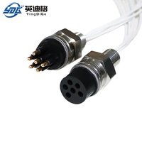 Conector de Cable Hembra Microminiatura Impermeable YDG YDG-MMC-6-F-C de 4 Pines, Contacto de Latón, Carcasa de Acero Inoxidable, IP68, 100-1500V
