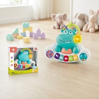 Nouveauté : Ensemble de jouets piano style hippopotame, son et lumière interactifs, jouet musical éducatif pour bébé