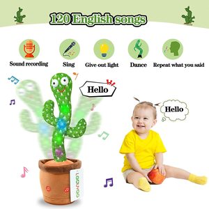 Juguete <span class=keywords><strong>de</strong></span> Peluche <span class=keywords><strong>de</strong></span> Cactus Bailarín y Hablador con Acabado Lavado Súper Suave, Repite Canciones y Habla, Juguete <span class=keywords><strong>de</strong></span> Peluche <span class=keywords><strong>para</strong></span> Bebés y Adultos - Product Image 6