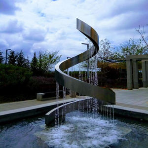 <span class=keywords><strong>Fontaine</strong></span> décorative carrée mignonne, cercle abstrait, Sculpture d'extérieur en métal, à vendre - Product Image 4