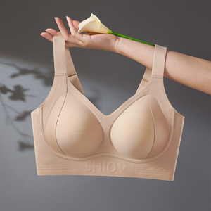 고품질 무선 리프트 안티 처짐 스포츠 여성 브라 고정 컵 심리스 편안한 푸쉬업 플러스 사이즈 브라 - Product Image 1