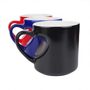 Tazas de Cerámica Godlerock con Diseño de Corazón Negro para el Día de San Valentín, Logotipo Personalizado, Asa Ergonómica, Reutilizables - Product Image 1