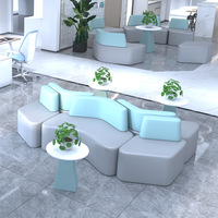 Ensemble de canapés modulaires créatifs pour réception commerciale, combinaison table basse, mobilier de bureau en cuir pour école, maison, bureau, hôtel