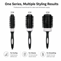 Brosse ronde en céramique avec corps ventilé et poils en nylon résistants à la chaleur pour un séchage professionnel, un volume et une coiffure lisse