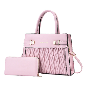 2-teiliges Set trend ige Damen-Einkaufstasche und Brieftasche mit Schulter griff und Reiß verschluss Casual Fashion Style für Damen - Product Image 2