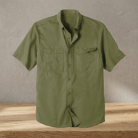Chemises de travail à manches courtes en coton pour hommes adultes, logo personnalisé, ventilation en maille, uniformes de travail, tailles personnalisables, haute qualité