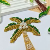 Coloré fait à la main été bohème cocotier pendentif vert blanc riz perle perle conception mode correspondant sac accessoire