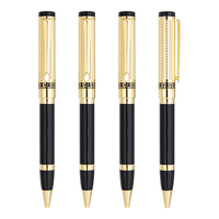Nouveau stylo à bille à motif grec, stylo professionnel haut de gamme en métal noir et or avec texture raffinée et écriture fluide