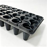 Plateau de culture réutilisable en PET noir épaissi et étanche à 32 alvéoles pour la culture de légumes à la maison, au jardin et sur le balcon.
