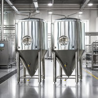 Cuve de fermentation de bière en acier inoxydable à fond conique sanitaire avec vanne de décharge pour la production brassicole