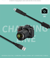 Cable de Transferencia de Datos para Cámara Digital Universal UC-E6 USB Mini-B, Cable de Carga USB de 8 Pines para Cámara Nikon, Sony, Olympus, Pentax