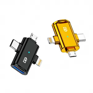OTG USB2.0 3 in 1 OTG adaptörü hızlı şarj veri transferi için Huawei Samsung Xiaomi USB2.0 IOS/mikro/C tipi USB OTG adaptörü