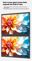 Monitor Portabel LED Profesional Dual 18.5" Desain Tiga Layar IPS Full HD 65% SRGB Perlindungan Mata Cahaya Biru Rendah Tipe C