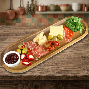 Plato de Madera de Muy Buena Calidad, 100% Ecológico, Diseño Vintage, Acabado Grabado, Forma Irregular, para Fiestas, BS - Product Image 1