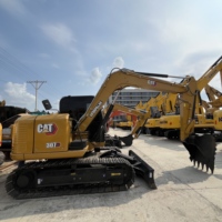 Excavatrice sur chenilles d'occasion CAT 307, Caterpillar 307 d'origine, 7 tonnes, avec lame de bulldozer