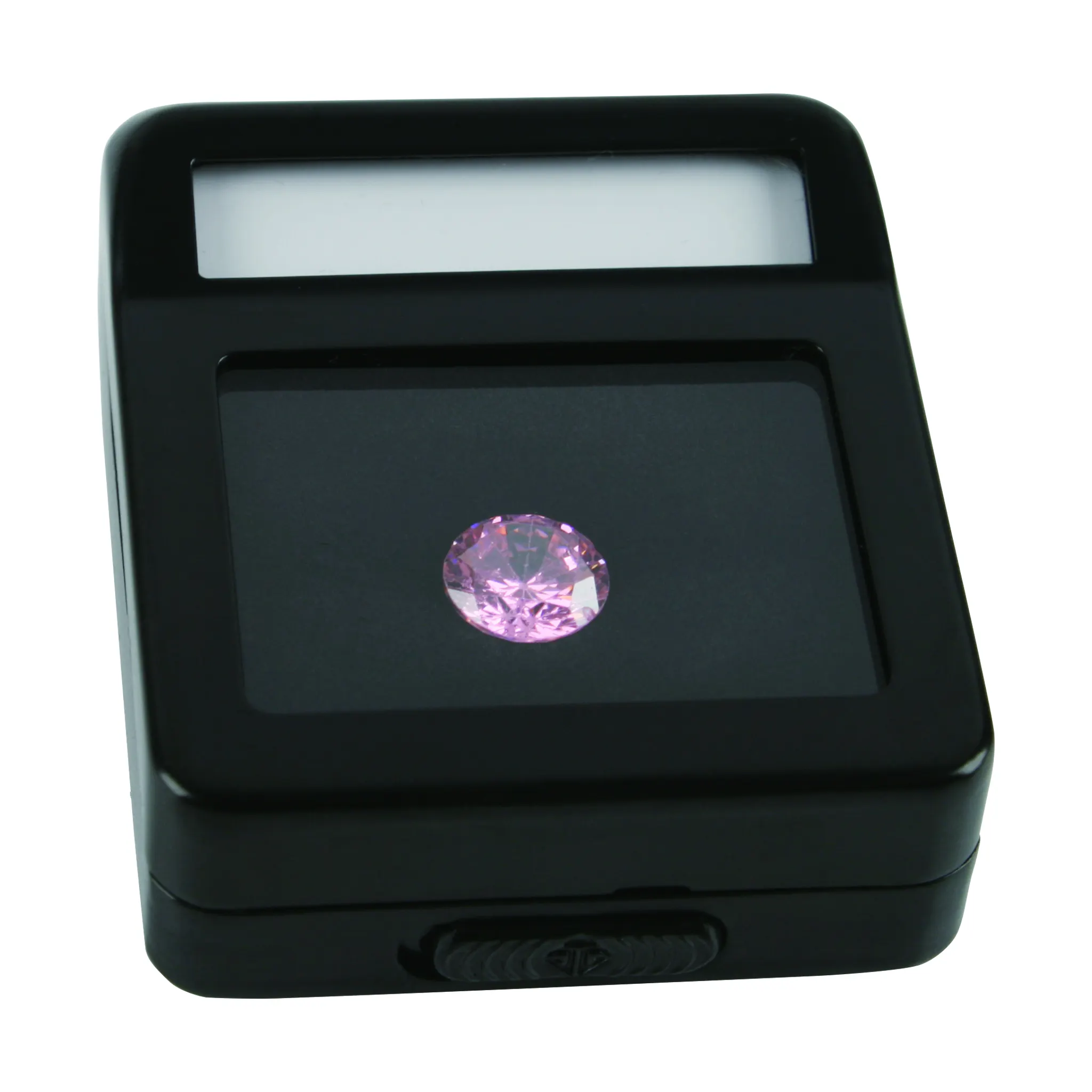 Boîte de présentation de pierres précieuses, boîtier de présentation en métal ample, présentoir de diamants, porte-conteneur de pierre rubis et saphir avec carte de détail