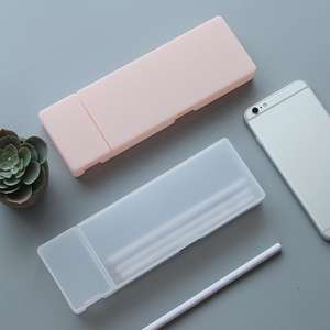 Top Qualität Einfache Transparent bleistift fall Frosted Kunststoff Bleistift Stifte lagerung box schreibwaren Büro Liefert 3 spezifikationen - Product Image 6
