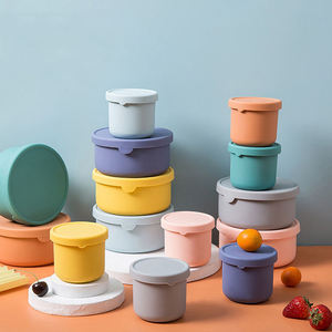 Trending Products 2024 New Arrivals Kitchen Microwave Boxes Silicone Bowl Food Storage Container Silicone Lunch Box Set - Product Image 5