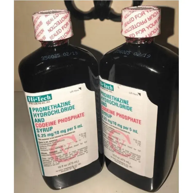 500ml 473ml Amber Cough Syrup 16oz Wockhardt Hi-tech Actavis botol dengan CRC merah menulis topi dan disegel untuk perlindungan Anda