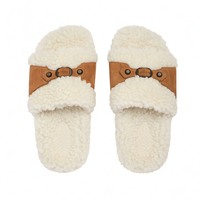 Chaussons en daim style Maillard pour femmes grandes tailles avec boucle décorative, fourrés, chauds, à porter à l'intérieur et à l'extérieur