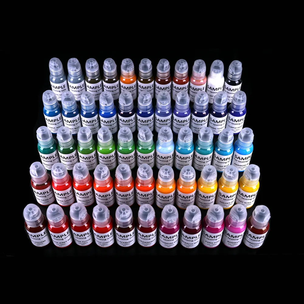 Tinta de tatuagem original preta tripla de pigmento PMU profissional disponível OEM Pigments 57 cores básicas