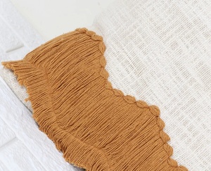 Funda de Cojín con Flecos de Color Amarillo Mostaza y Marfil, Textura Tufted a Mano, Estilo Boho, Decoración para el Hogar, para Sofá, Cuadrada, a Excelente Precio - Product Image 4