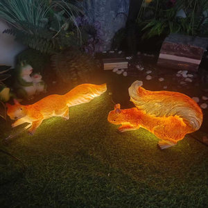 Cute Squirrel LED Motif Light with Fiberglass Resin Structure for Outdoor Garden and Landscape Decoration - Product Image 1