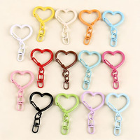 Porte-clés Cœur Mignon Couleur Bonbon avec Fermoir à Pression et Chaîne pour Petits Cadeaux, Breloque de Sac à Main, Accessoires de Bricolage, Breloque de Sac
