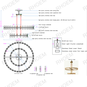 Lampadario a due livelli rotondo a LED in cristallo K9 Arcachon per villa americana, soggiorno, <span class=keywords><strong>sala</strong></span> da pranzo, illuminazione di lusso, decorazione per la <span class=keywords><strong>casa</strong></span> - Product Image 5