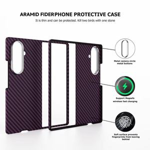 Cover per cellulare viola carbone sottile magnetica antiurto dal <span class=keywords><strong>design</strong></span> business per Samsung Galaxy Z Fold 7 - Product Image 2