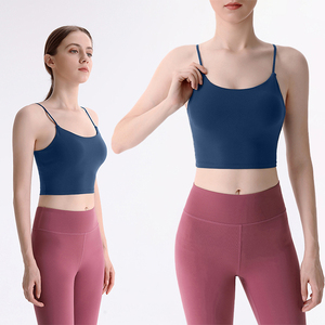 Vente en gros d'usine de vêtements de yoga pour femmes sans manches personnalisés vêtements de yoga respirants serrés costume - Product Image 4
