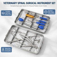Kit d'instruments vétérinaires pour vis pédiculaires polyaxiales de la colonne vertébrale, pour chirurgie spinale canine, fixation vertébrale, avec boîte de stérilisation