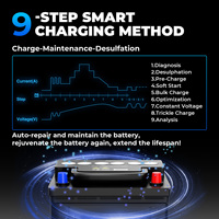 Chargeur de batterie de voiture rapide TOPDON TB8000, nouvelle génération, pour batteries au plomb-acide et au lithium-ion, 6V 12V 8A 3A, écran LCD, automatique 12V