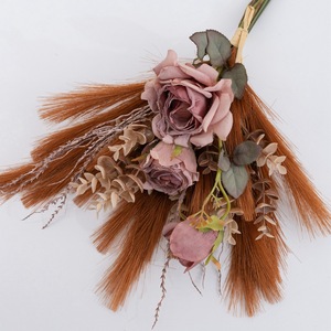 CallaFloral ช่อดอกกุหลาบประดิษฐ์ ขอบสีไหม้ สำหรับตกแต่งงานแต่งงาน ดอกไม้แห้ง ตกแต่งบ้าน CF01674 - Product Image 3