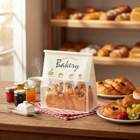Sac d'emballage pour pain en papier kraft épais de qualité supérieure avec fenêtre transparente