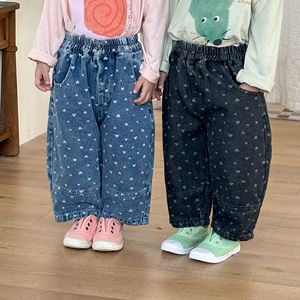 Pantalones Anchos de Algodón con Forma de Corazón para Niños, Primavera y Otoño 2026, Jeans para Niños y Niñas, Pantalones Casuales para Bebés - Product Image 1