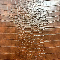 Échantillon de tissu en cuir synthétique PU crocodile souple de 0,65 mm, sans PFAS, écologique, disponible, simili cuir pour vestes et vêtements
