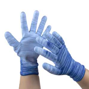 Guantes de Trabajo Recubiertos de PU Blanco <span class=keywords><strong>Premium</strong></span>, Tejidos de Nailon para Cuartos Limpios con Agarre Estriado para Ensamblaje Electrónico y Manipulación de Alimentos - Product Image 3