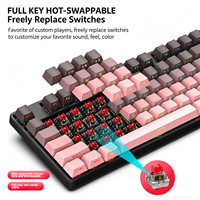 Clavier sans fil tri-mode de qualité supérieure, rétroéclairage RVB, rechargeable, compact, ergonomique, pour le bureau, la maison et les jeux